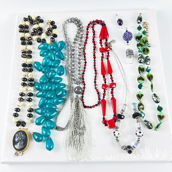 Bead Soup, Harvested Beads for Jewelry, Upcycled Lot, Bead Destash, Grab Bag - Picture 1 of 9